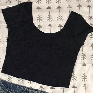 A&F size med Navy crop top